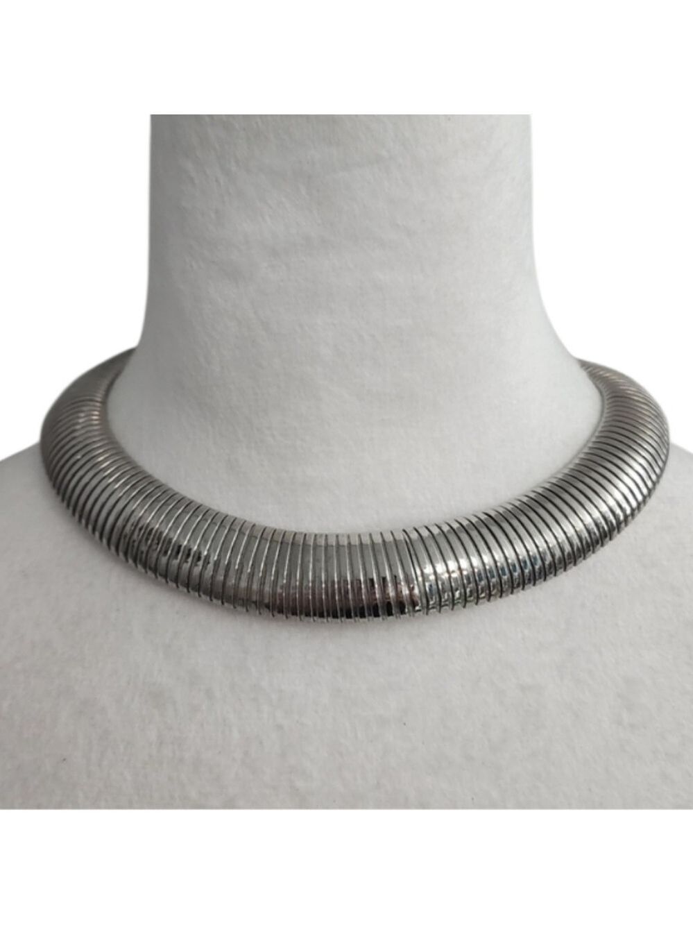 Elegant Silvertone Choker Necklace